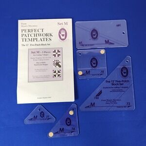 Marti Michell Perfect Patchwork Templates Set M  - 12 Inch Five-Patch Block 8955